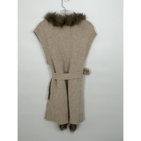 Theme Faux Fur Tan Sweater Vest Size Large - Picture 3 of 14